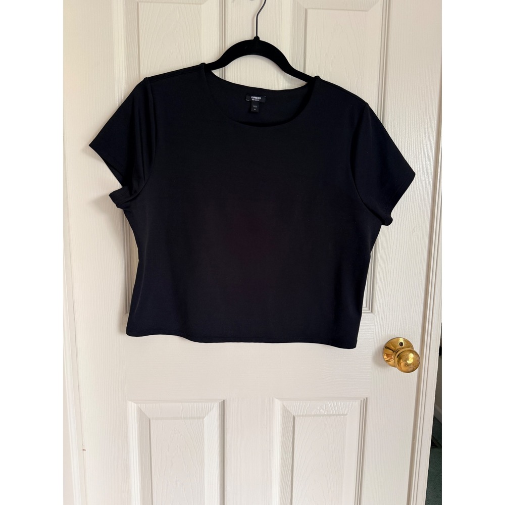 Exress Body Contour High Compression Matte Black Cropped XL